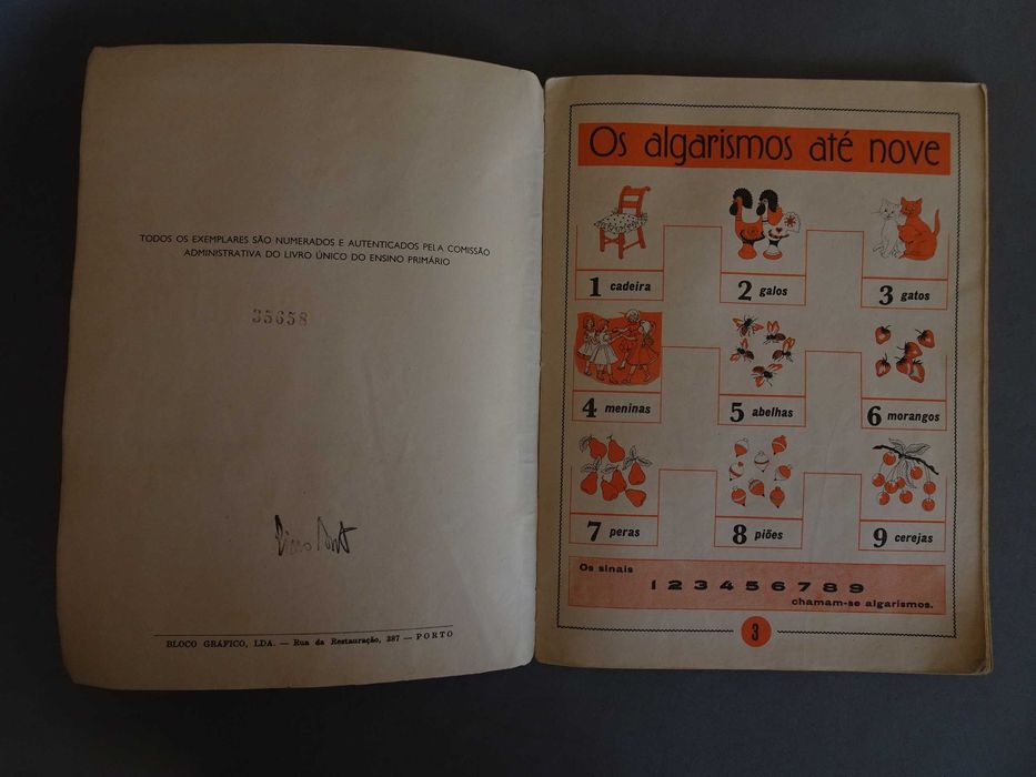 Livro Caderno de Aritmética 2ª classe Pedro de Carvalho 1961