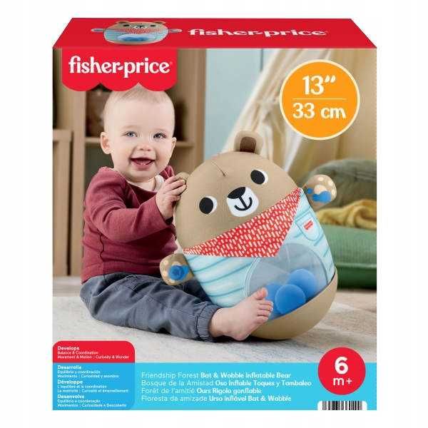 Fisher-price Dmuchany Miś-kiwaczek Zabawka Dla Niemowląt 6m+ Jlb83