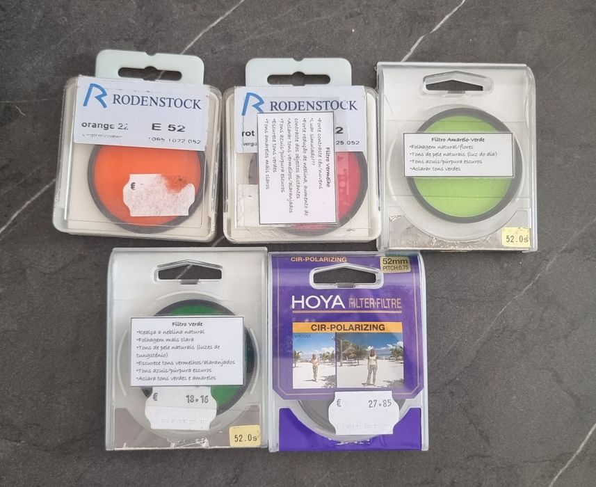 Filtros para fotografia a preto e branco e filtro polarizador