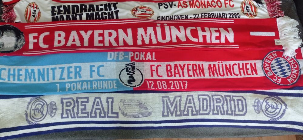 Szaliki sportowe fc bayern, PSV, Feyenoord