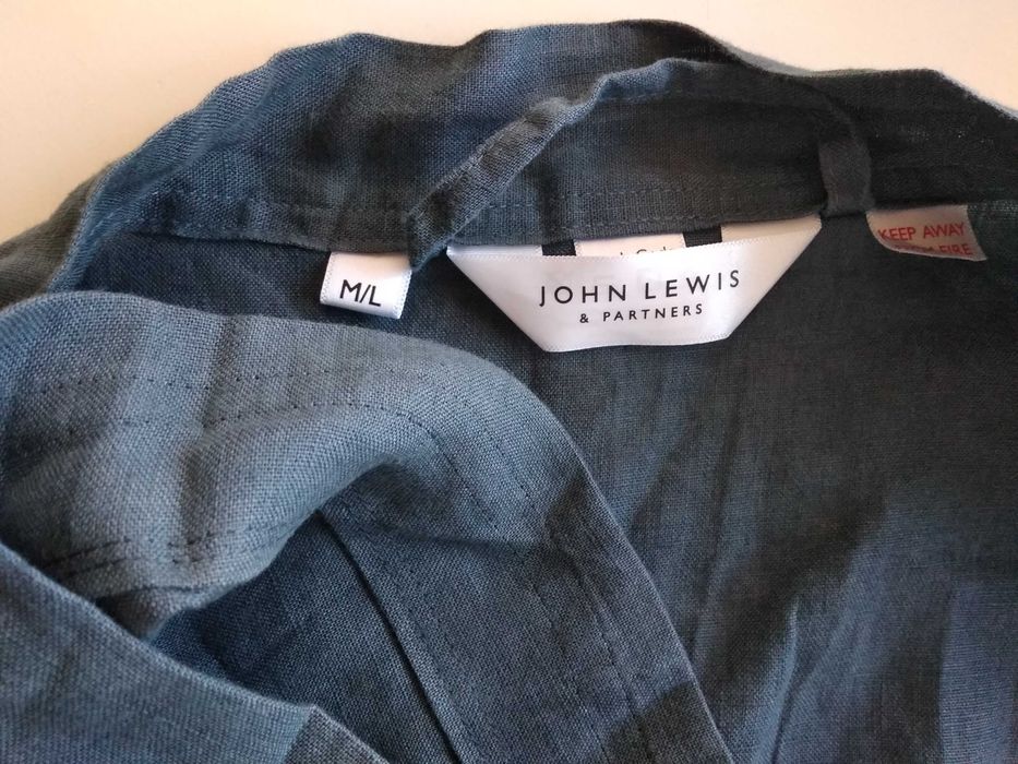 46-48р. Льняной мужской халат на запах john lewis
