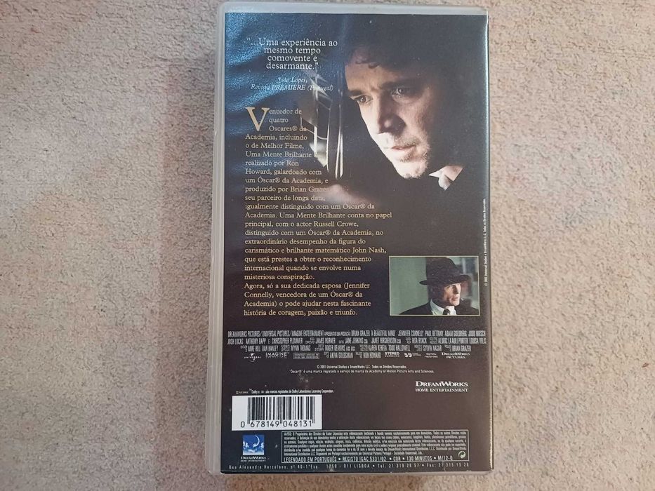 VHS Uma mente brilhante, c Russell Crowe, Ed Harris, Jennifer Connelly