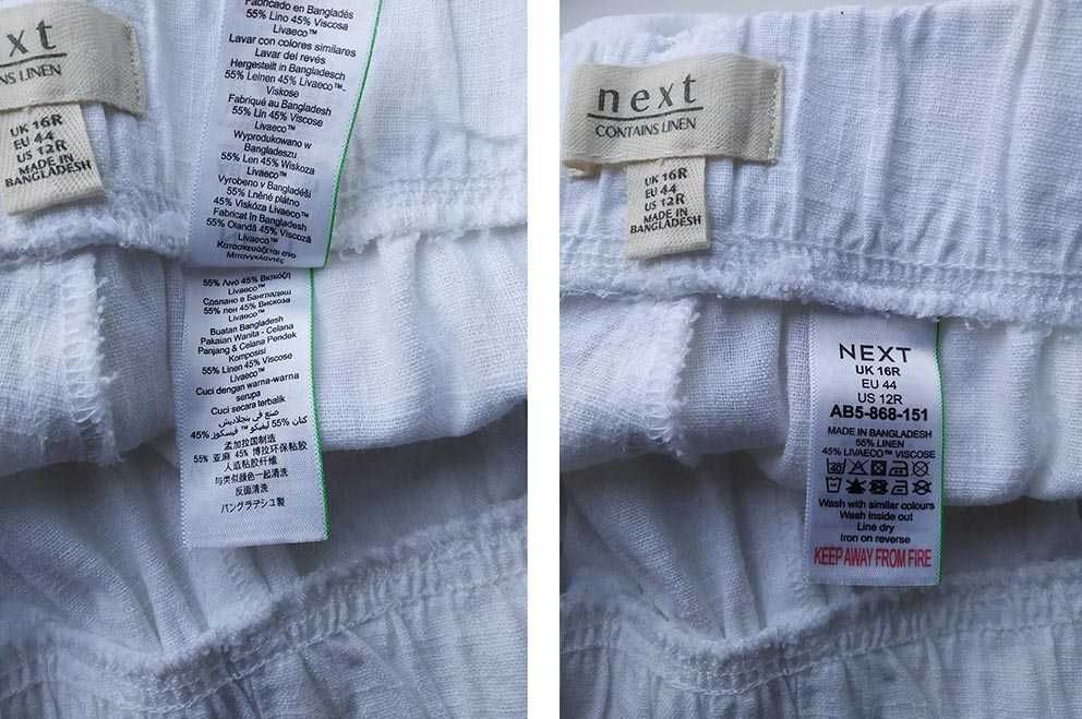 Белые льняные  брюки  фасон бананы  на бедра 120 см  лен льон лляні