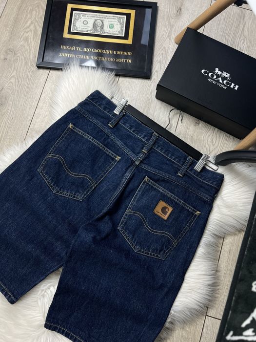 Оригинал Джинсовые Шорты Carhartt Denim Shorts Dark Blue / Cargo Workwear Style 32 S-M