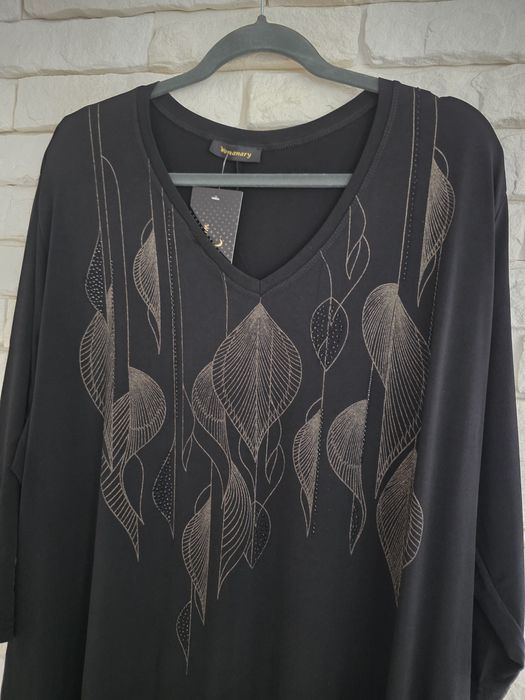 Wyprzedaż Wawa premium piękna elastyczna sukienka liście cyrkonie 50 5