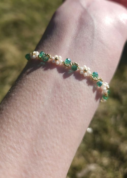 Zielona bransoletka stal nierdzewna