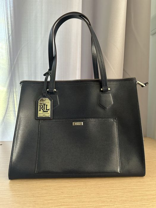Torebka kuferek Ralph Lauren z USA skóra