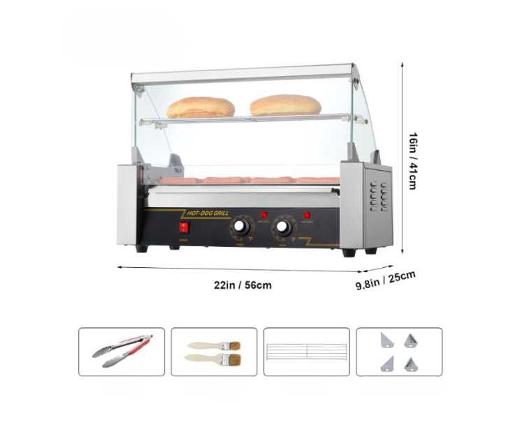 Grill do Hot Dogów 5 Rolek 12 Hot Dogów na raz Moc 1kW