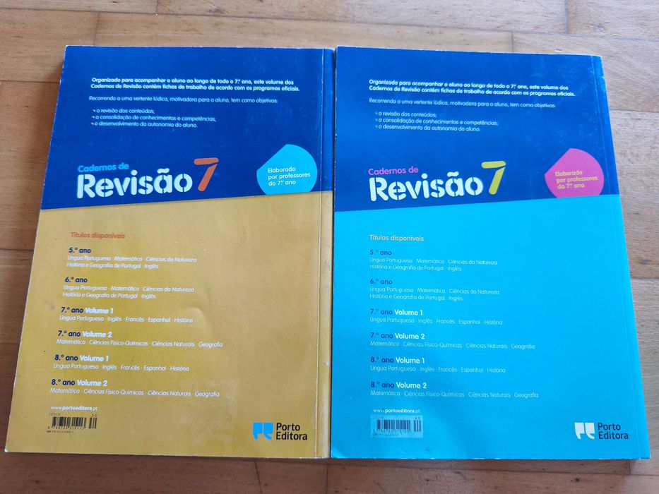 cadernos de revisão - 7ºano - volume 1 e 2