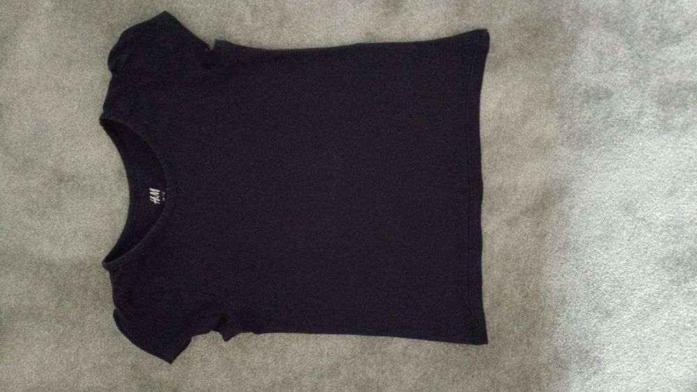 H&M granatowa bluzka koszulka dziewczęca 98/104