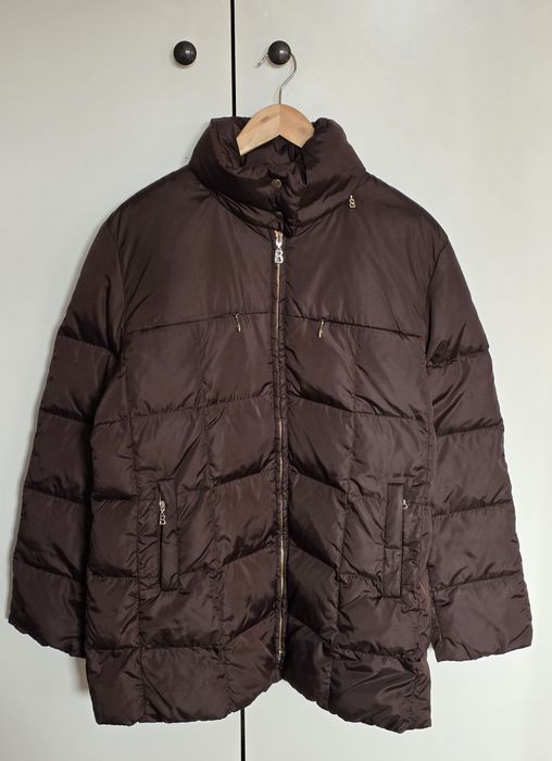 BOGNER puchowa kurtka damska brązowa  pikowana kryty kaptur M 38