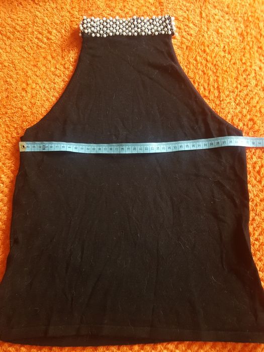 Bluzka z perelkami czarna S-M