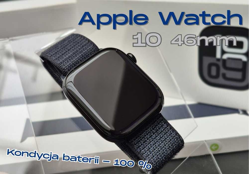 Apple Watch 10 - 46 mm | stan IDEALNY bez rys | Kondycja baterii 100 % | CZARNY