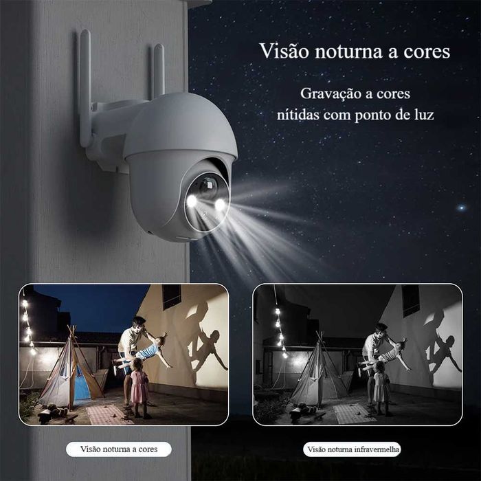 Câmara WiFi 3MP * c/ Bateria * Solar * Visão Noturna * Áudio