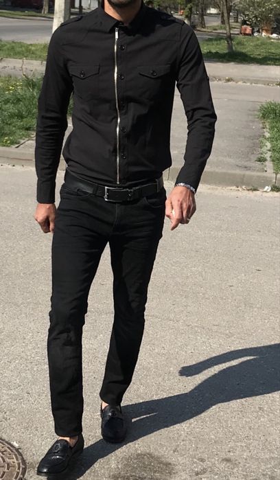 Чоловіча чорна сорочка рубашка