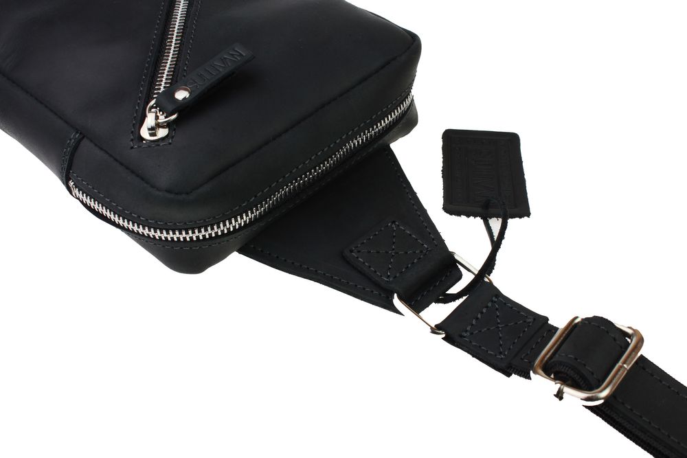 Сумка чоловіча слінг на плече бананка sms4-1(26) чорна