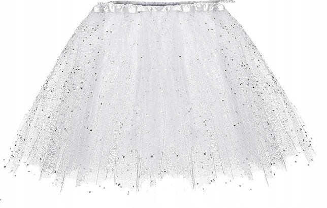 spódniczka spódnica tiulowa tutu dziewczynki biała brokat jasełka 30c