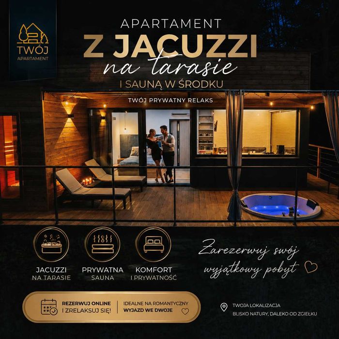 Domek Heaven z jacuzzi sauna SPA na wyłączność Romantyczny weekend Kraków, Katowice