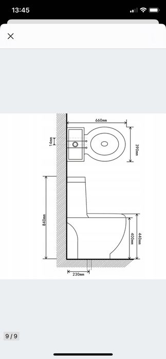 Ceramiczna toaleta ze spłuczką, okrągła, odpływ pionowy, czarna