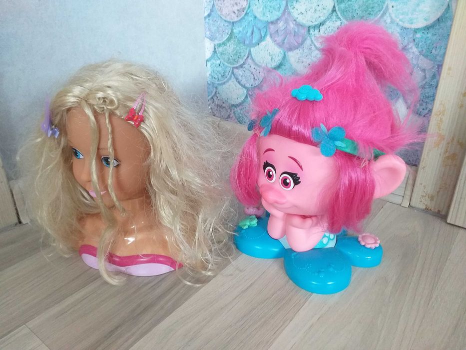 Lalka głowa do czesania + głowa Poppy Trolle
