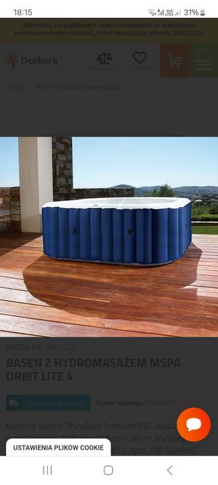 Jacuzzi Mspa podgrzewane z hydromasażem