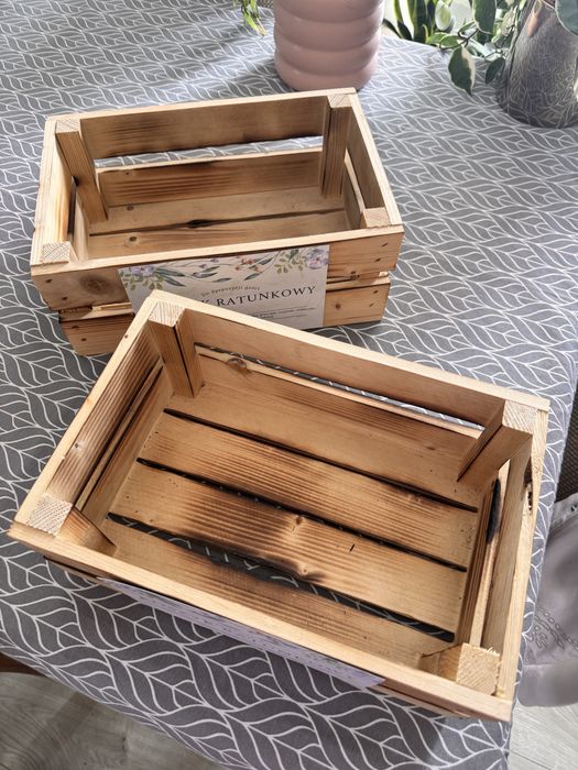 Koszyk ratunkowy na wesele skrzynka drewniana 30 x 20 x 12