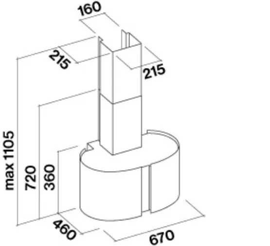 Falmec Okap  Zebra przyścienny 67  OKAZJA