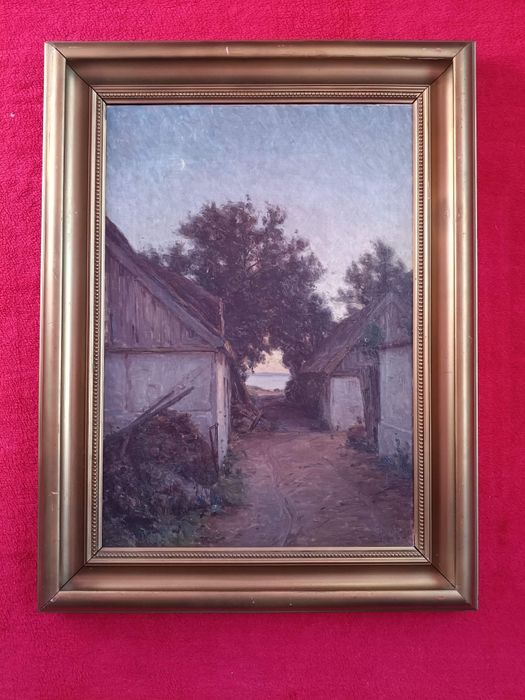 Stary obraz na płótnie sygnowany