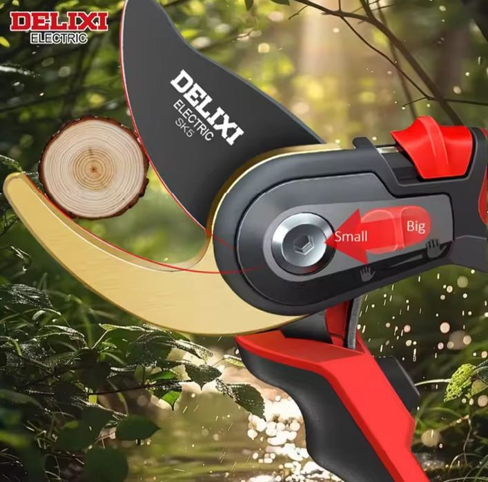Садові ножиці секатор Delixi Electric зі сталевим лезом sk5,