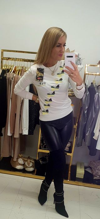 Bluza motyle biała. OBK0067