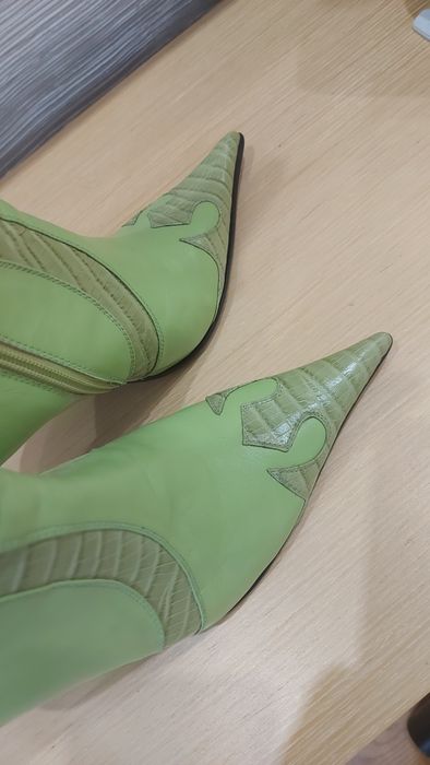 Дизайнерські італійські сапоги "козакі" зі шкіри буйвола 37р. Чоботи