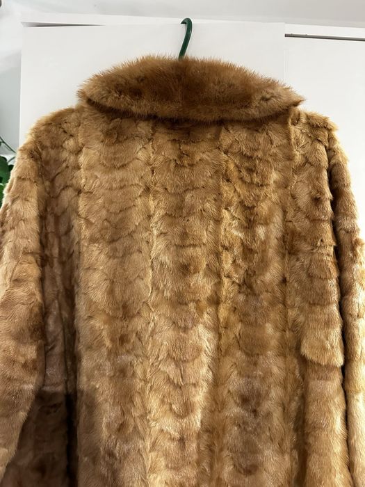 Biszkoptowe futro norki, L, kurtka futrzana