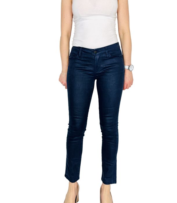 Granatowe spodnie slim XS 34
