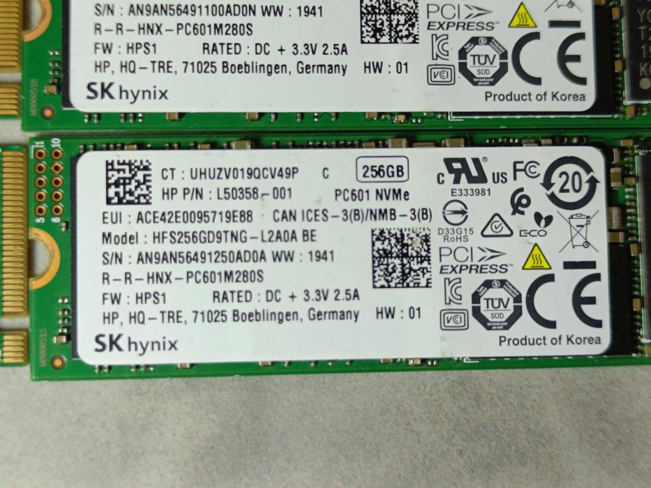 SSD диск Hynix PC601 256GB M2 NVMe 2280 PCIe 3.0 x2 98-100% ЗДОРОВЯ!