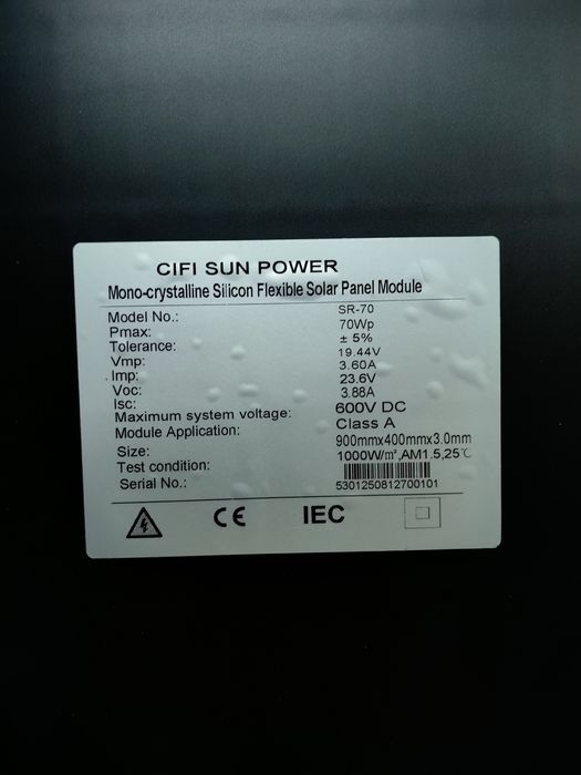 Panel fotowoltaiczny 70w elastyczny flex