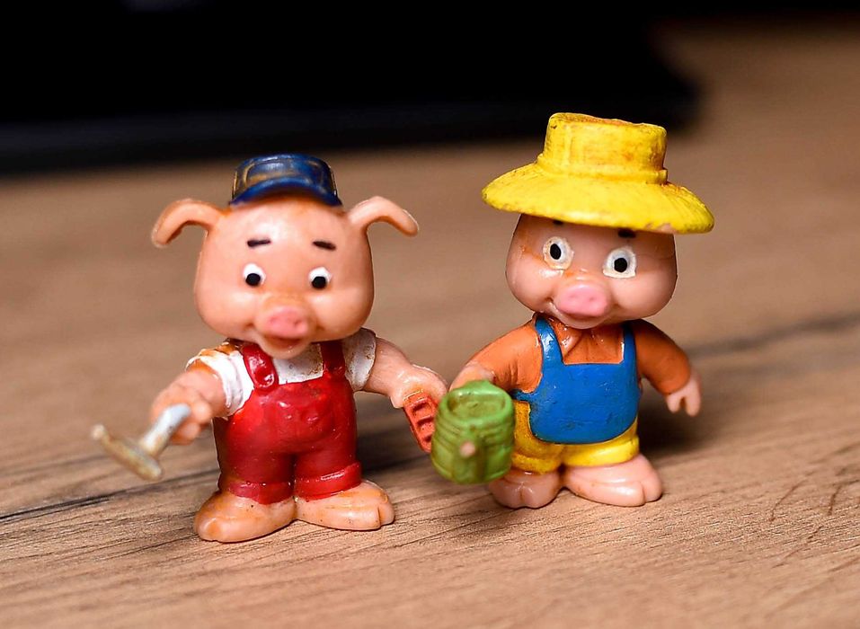 2x Gumowe Figurki Trzy małe świnki