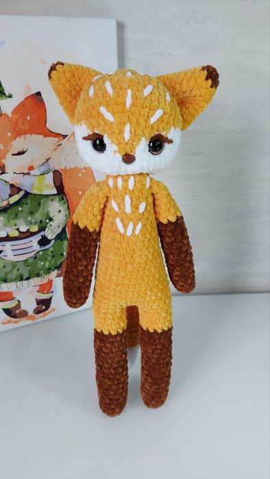Плюшева іграшка ручної роботи Лисичка Руді