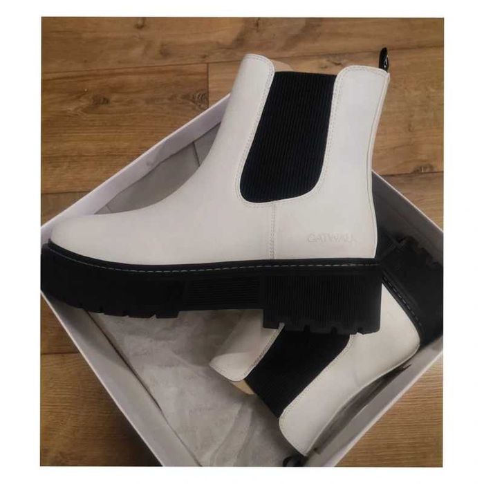nowe buty 41 botki białe botki 41 Catwalk Deichman buty 41
