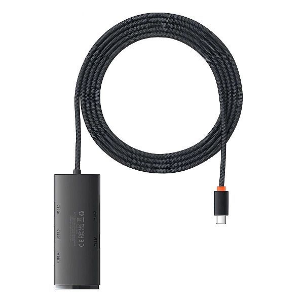 Baseus Lite Series przejściówka Hub Usb Typ C - 4x Usb 3.0/2m czarny (