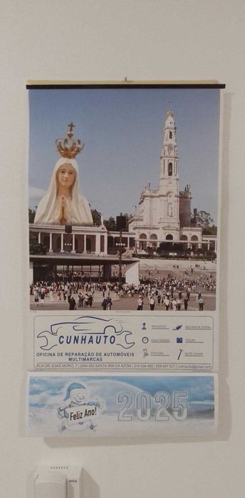 Calendário 2025 - Foto Santuário de Fátima - Novo