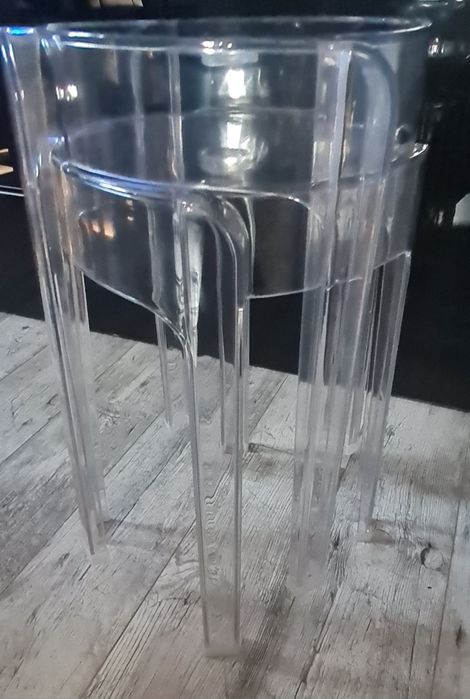 Stołki krzesła Charles 46  transparentne  poliwęglan 2 szt