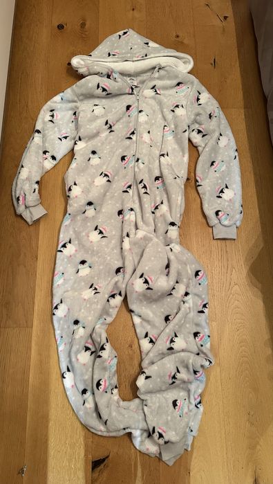 Piżama polarowa full body costume jednoczęściowa sisnsay M/L pingwiny