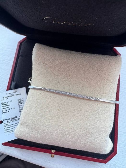 Золотий браслет з білого золота з діамантами ! Носився мало