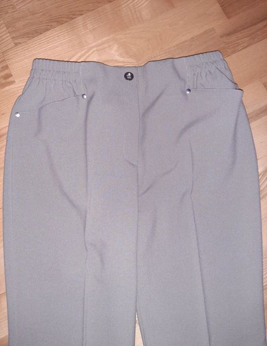 Nowe beżowe eleganckie spodnie 42 44 xl xxl materiałowe