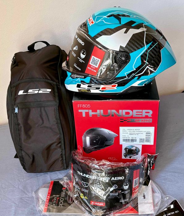 Capacete NOVO LS2 Thunder GP Aero (46% DESCONTO) Extras. Tam M-L-XL-XXL
