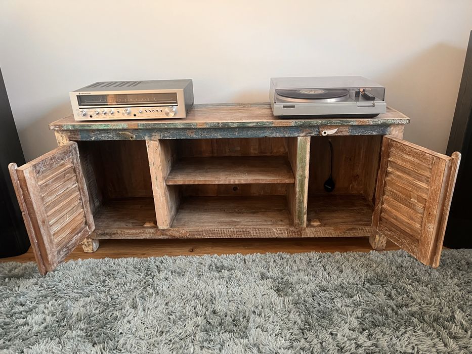 Szafka RTV komoda drewniana kolonialne boho