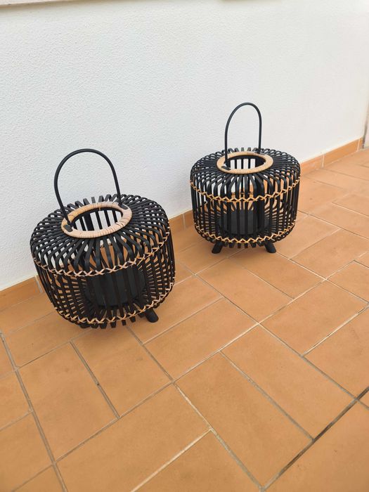 Lanternas Decorativas ENTITA JYSK Bambu Preto Lanterns Black Bamboo