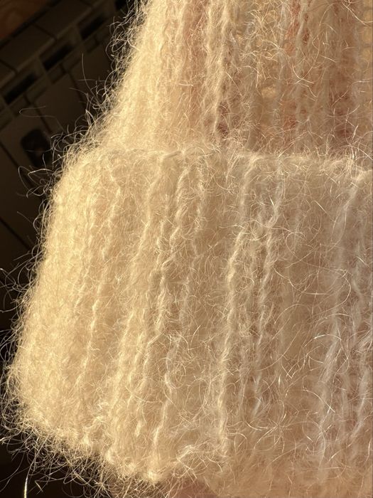 Czapka moher+jedwab handmade