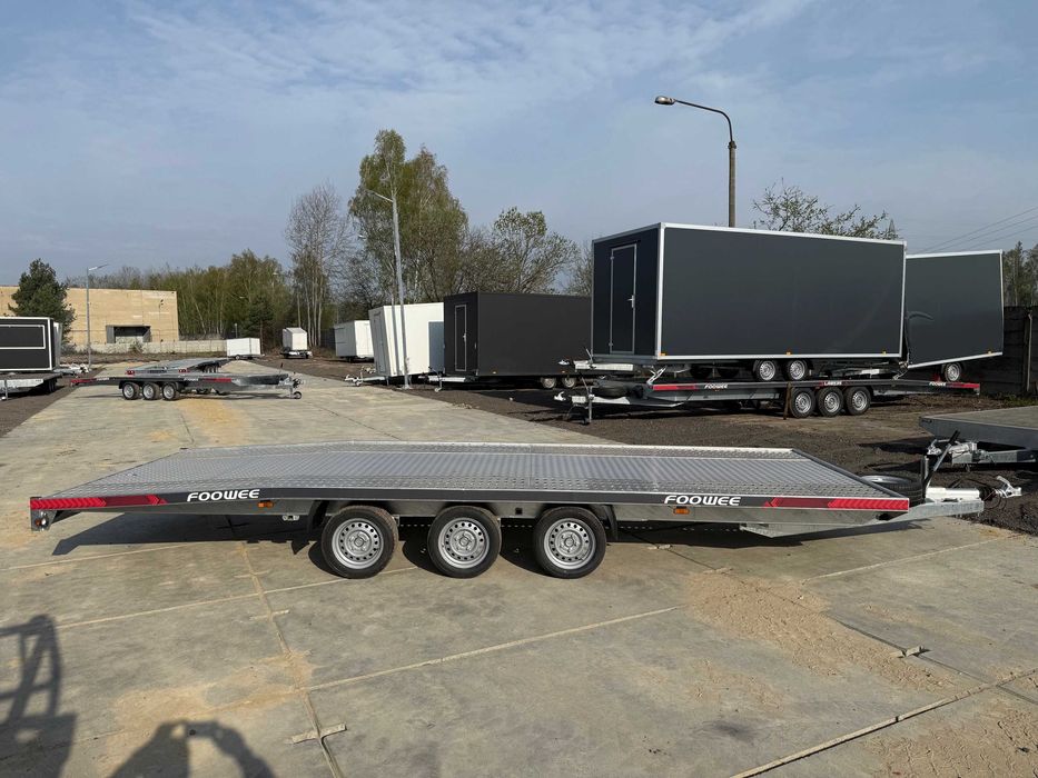 Przyczepa Laweta FooWee 6x2,05m 600cm ALUMINIOWE NAJAZDY VDI 2700-8.1 OD RĘKI !! RYFEL TOP