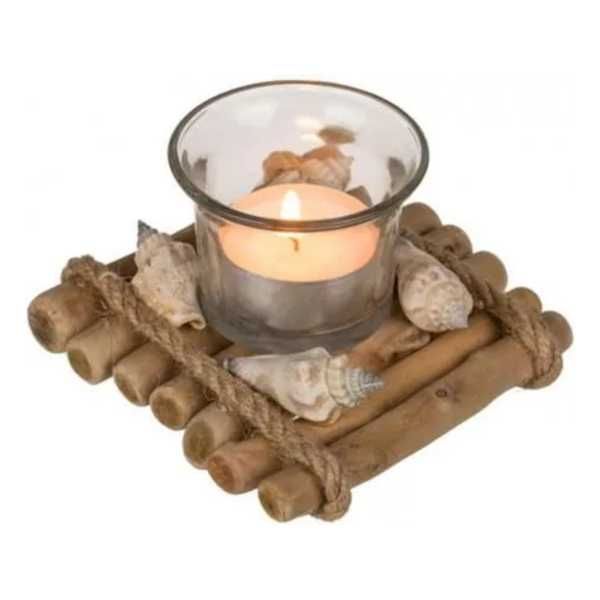 Świecznik na tealight małą świeczkę tratwa 9 cm